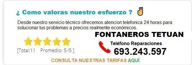 Fontanero Tetuan precio